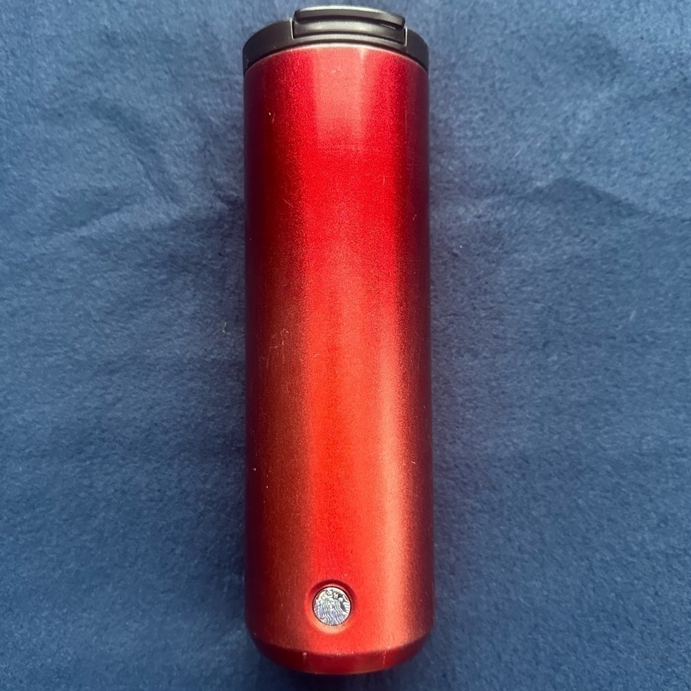 Starbucks Red Vacuum Insulated Stainless Steel Travel Tumbler with Lid, 16 oz